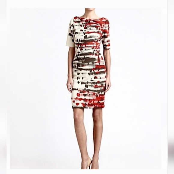 Kay Unger Bodycon Pleated Ruched fitted Dress Size 12 - Picture 3 of 4